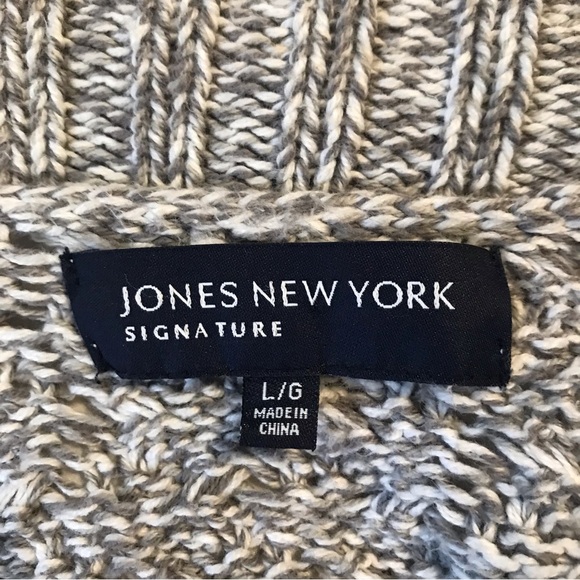 Jones New York Hombre Style Dble Breasted Mixed Knit Style Cardigan Sweater Sz L - Picture 8 of 10